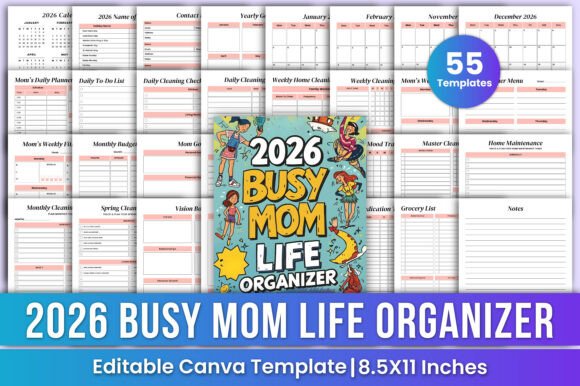 2026 Busy Mom Life Organizer Canva KDP: A Practical Workflow Tool for Real-Life Planning