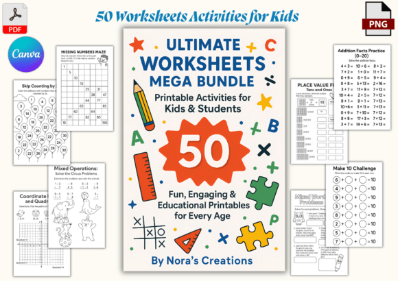 50 Worksheets Activities for Kids