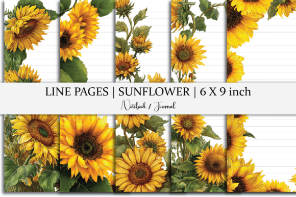 Line Pages Notebook Sunflower